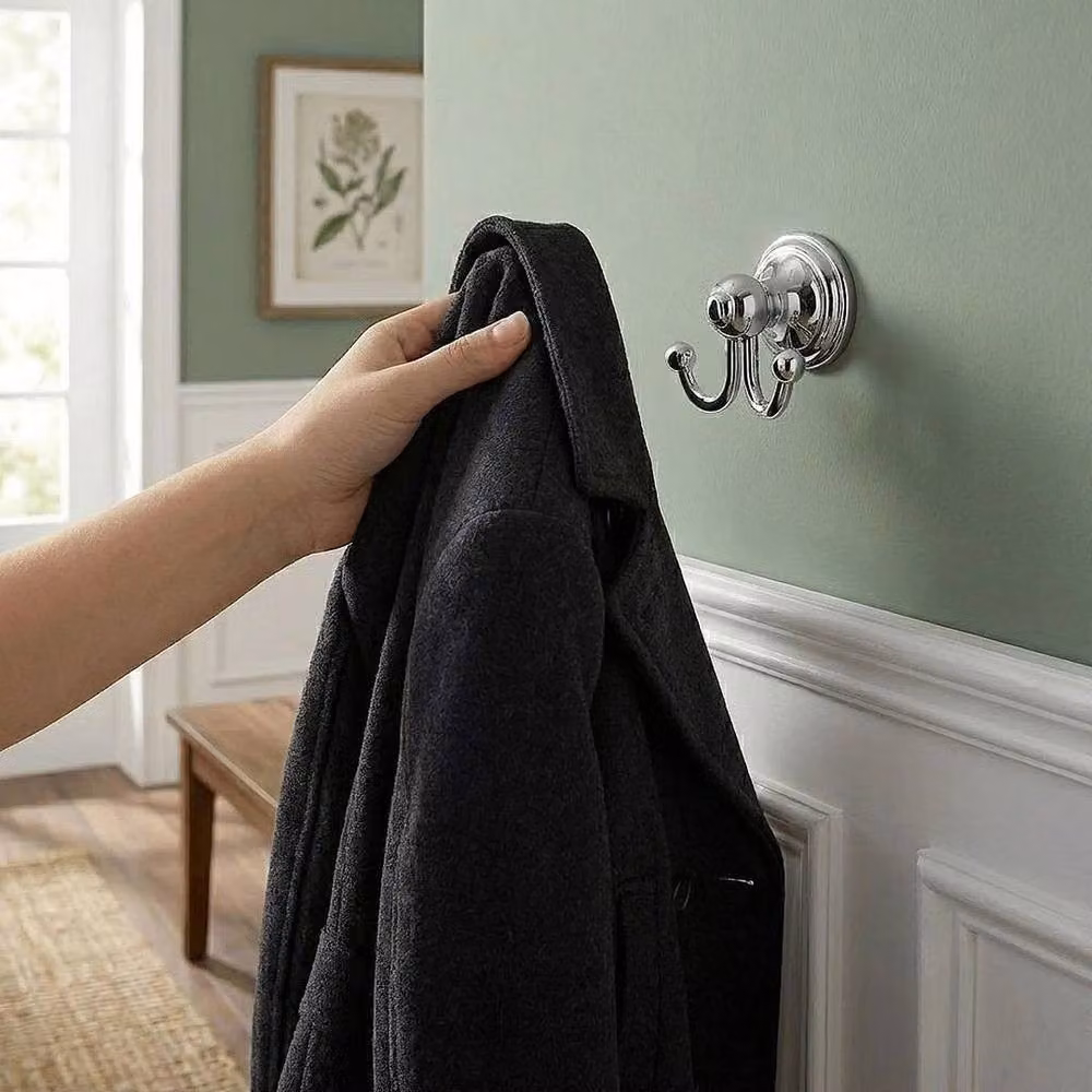 Havendro Double Robe Towel Hook in Chrome Silver – 3