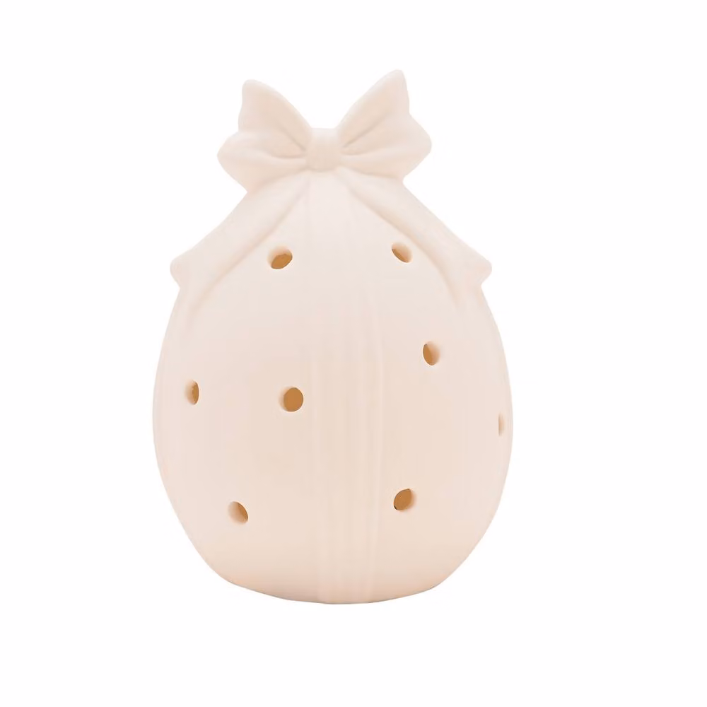 Eggstraordinary Gift Co. White Dotted Ceramic LED Egg Ornament for Easter and Spring Decor – 2
