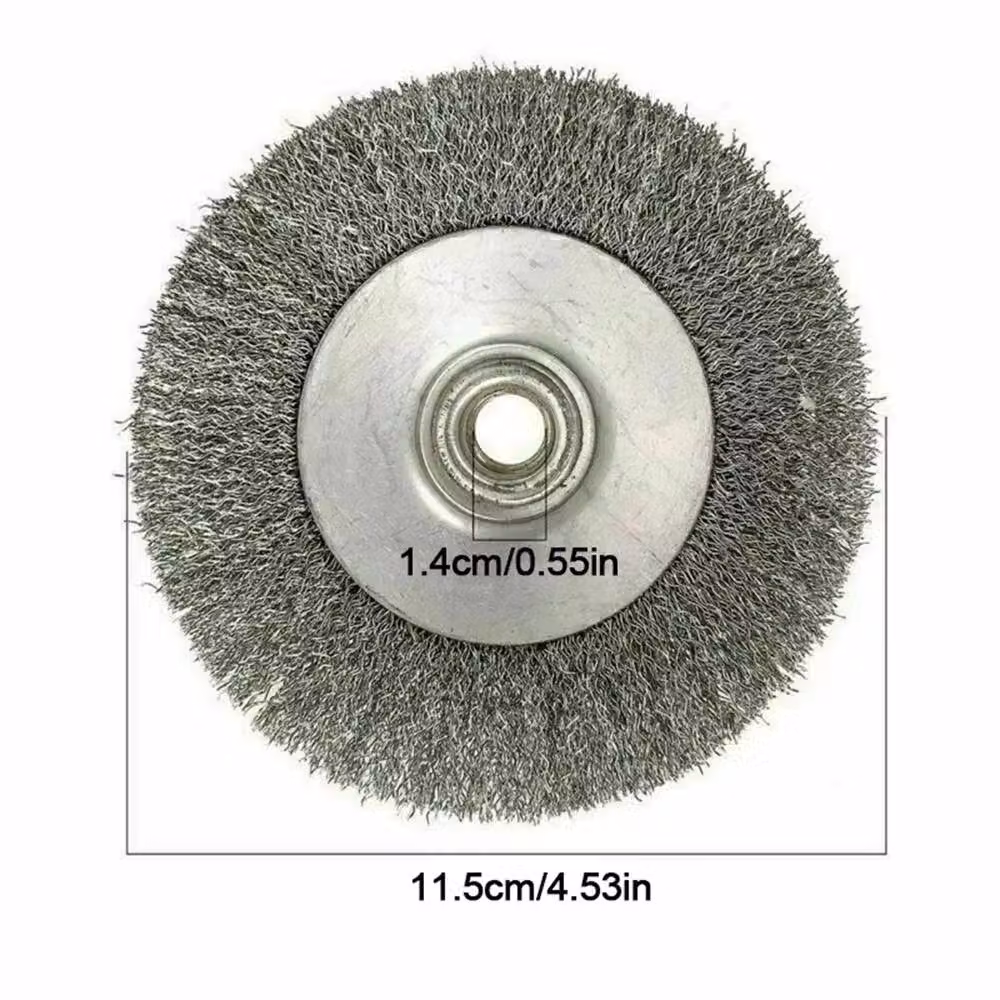 Kelvenix 3-Piece Semi Flat Wire Wheel Cup Brush Set in Silver for Angle Grinders, Diameter: 520 mm – 2