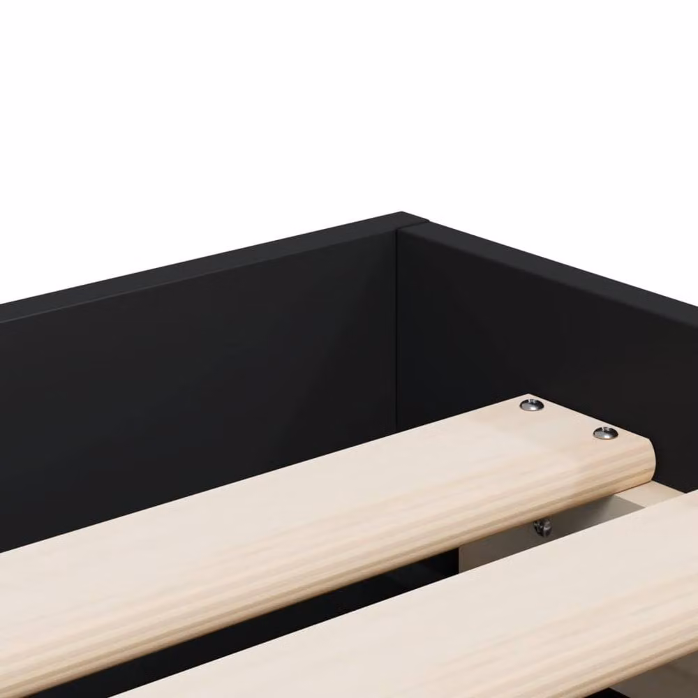 Berkfield Home Modern Bed Frame with Drawers, Black, W/D/H: 100 x 200 cm – 4
