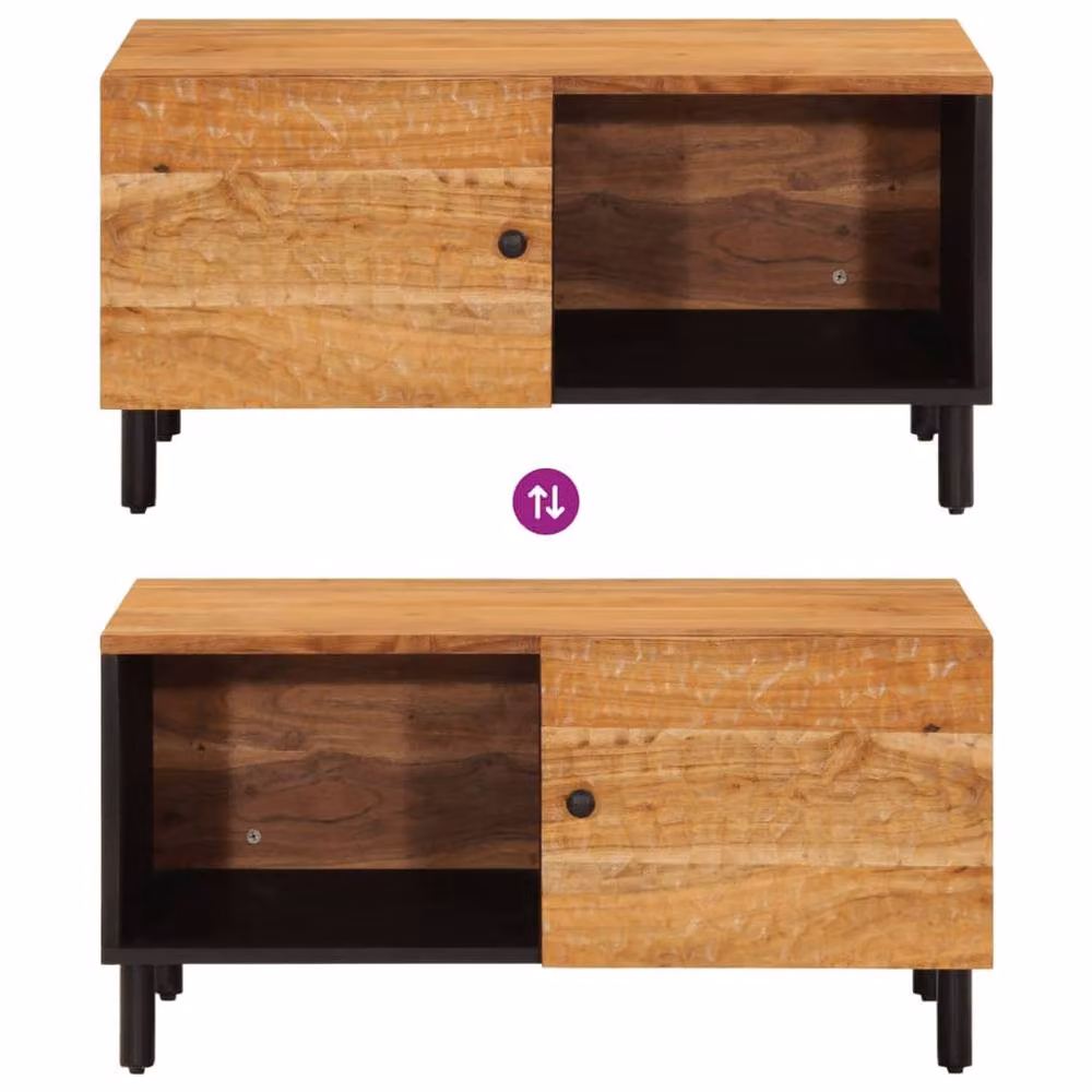 Berkfield Home Acacia Wood Coffee Table in Brown, W/D/H: 80 x 50 x 40 cm – 5