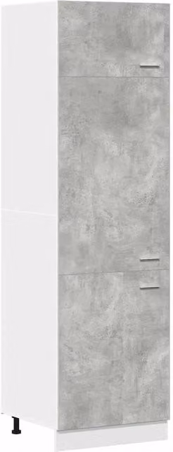 Berkfield Home Lyon Refrigerator Cabinet in Concrete Grey, W/D/H: 60 x 57 x 207 cm
