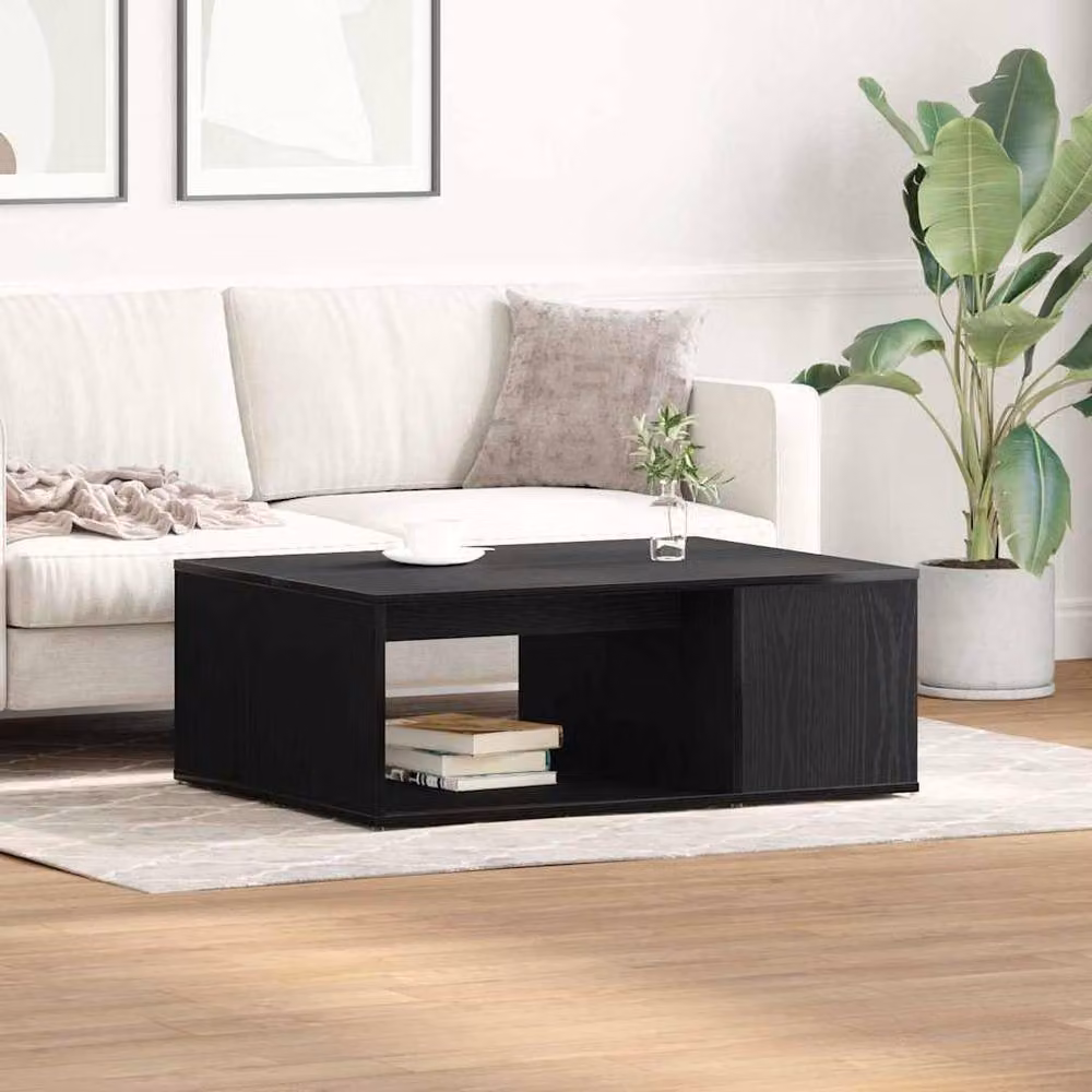 Berkfield Home Modern Black Oak Coffee Table, W/D/H: 90 x 67 x 33 cm – 2
