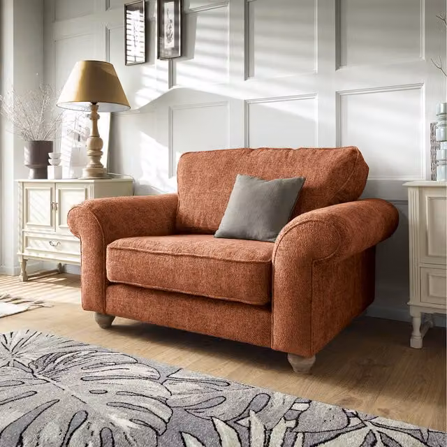 Abakus Direct Ingrid Collection Cuddle Chair in Orange Fabric