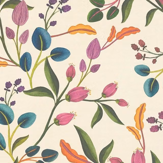I Love Wallpaper Meadow Muse Plain Wallpaper in Yellow and Multicolour