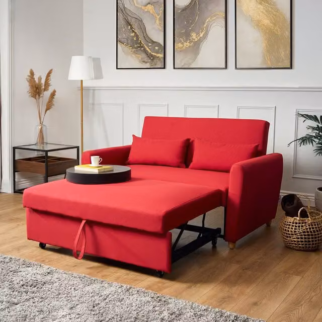 Bravich LTD Dahlia 2-Seater Pull Out Sofa Bed in Red – 1