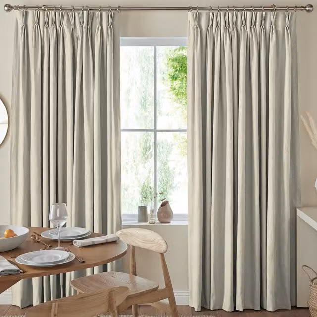 Terrys Florence Made to Measure Velvet Fabric Panel Curtain in Beige