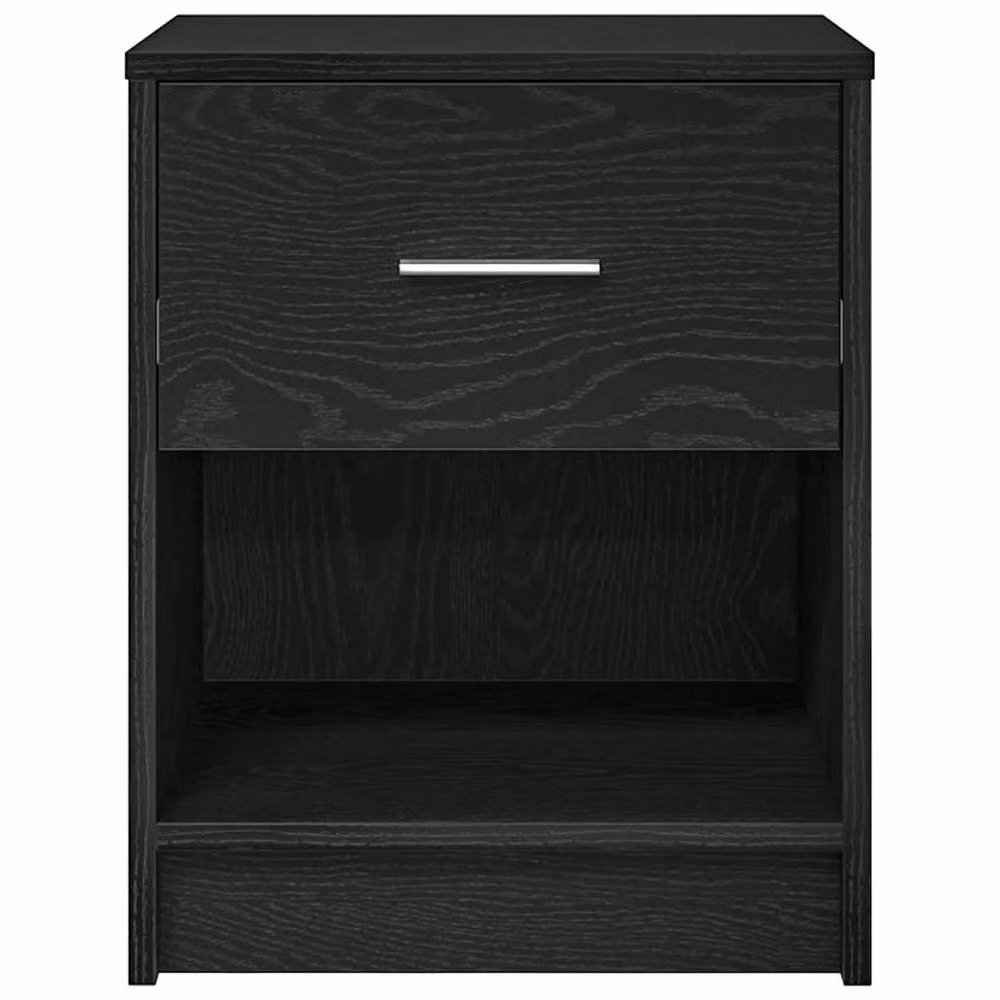 Berkfield Home Set of 2 Durable Black Bedside Cabinets with Drawer, W/D/H: 40 x 34 x 50 cm – 3
