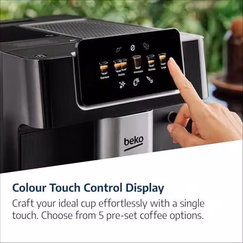 Beko CaffeExperto Automatic Bean to Cup Espresso Machine in Black with Touch Display, Steam Wand and Cup Warmer, W: 40.5 cm, D: 27.5 cm, H: 27.5 cm – 4