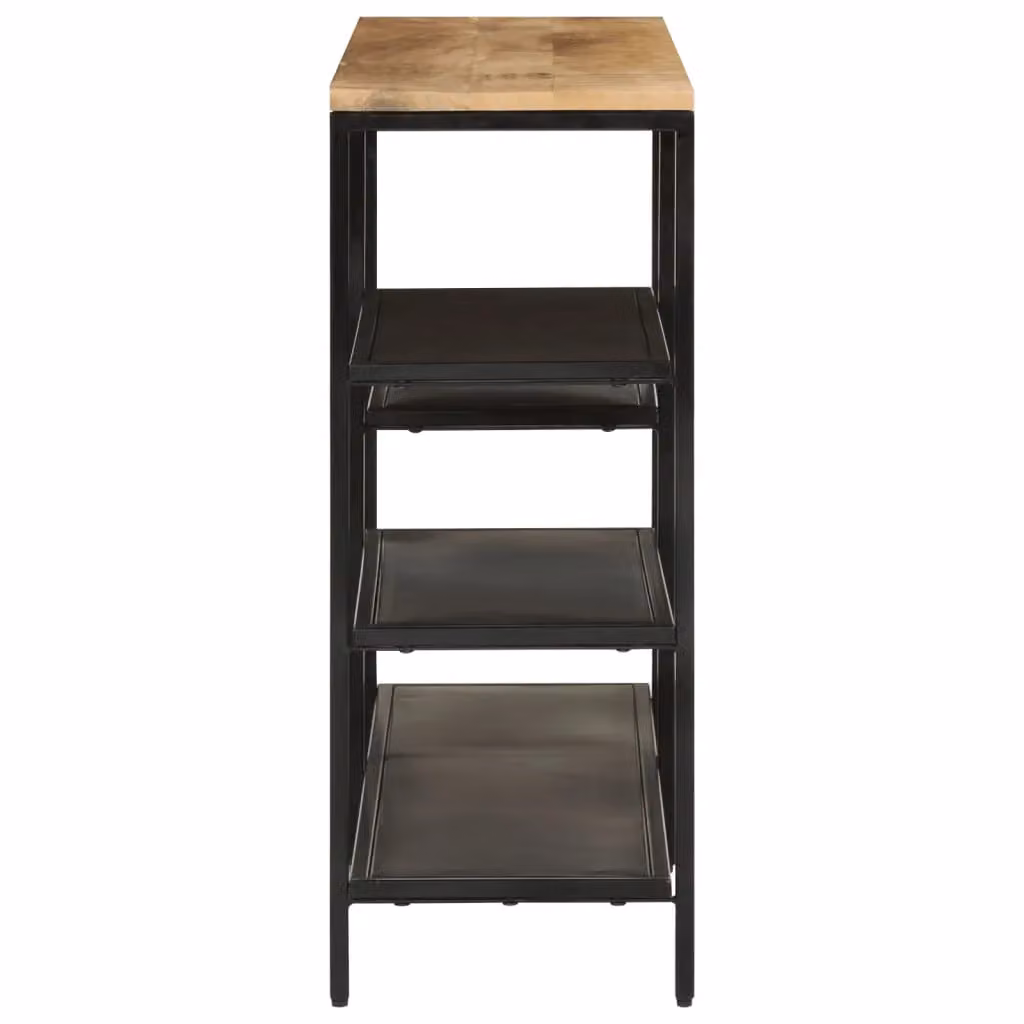 Berkfield Home Industrial Console Table in Brown Solid Mango Wood and Iron, W/D/H: 110 x 30 x 75 cm – 3