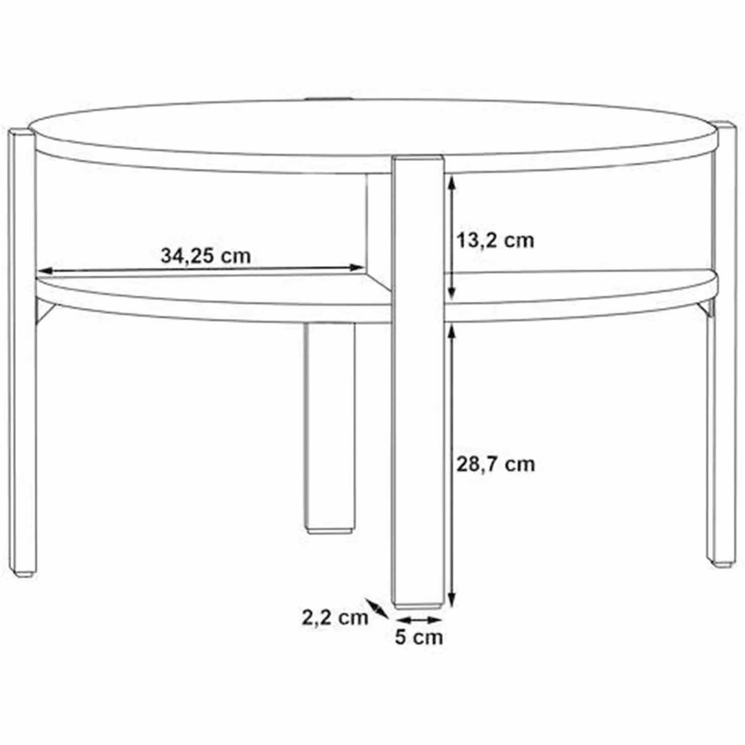 Furniture To Go Tobago Round Coffee Table with Open Shelf in Mauvella Oak – 2
