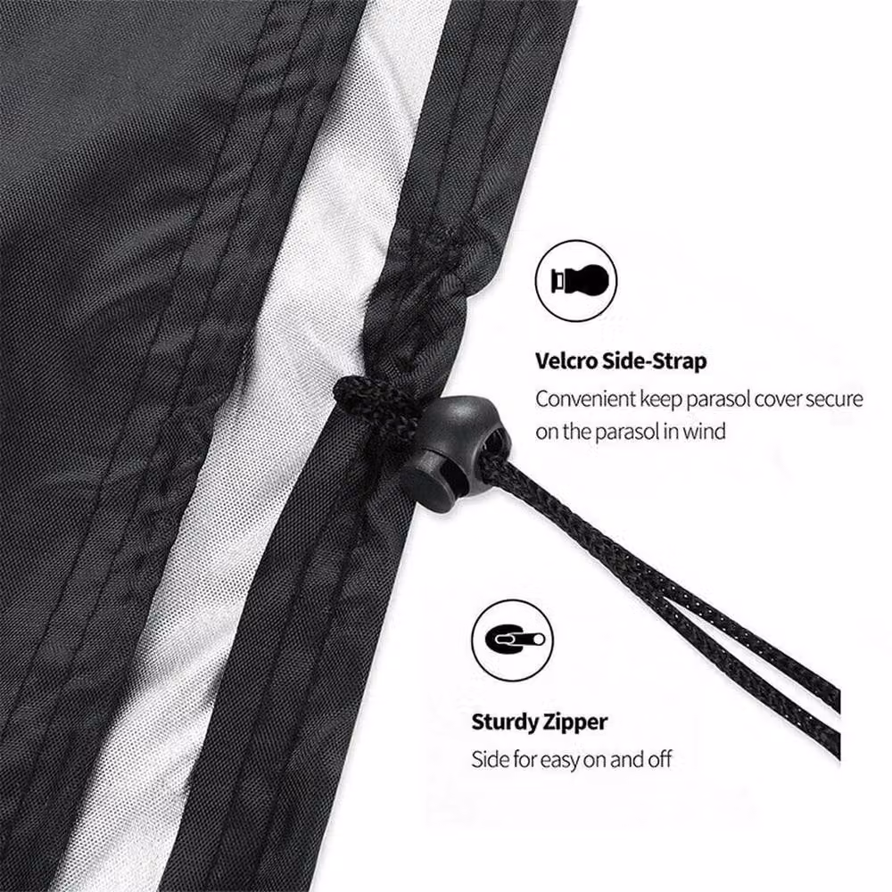 EONLION Black Polyester Parasol Cover Protector, Height: 190 cm, Diameter: 100 cm – 2