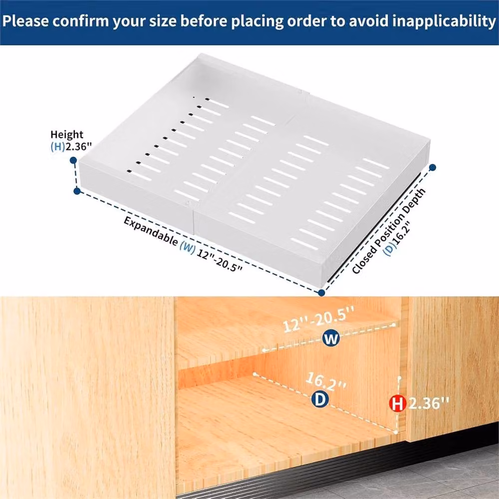 Nordara White Metal Pull Out Kitchen Cabinet Organizer and Slide Out Storage Shelf – 2