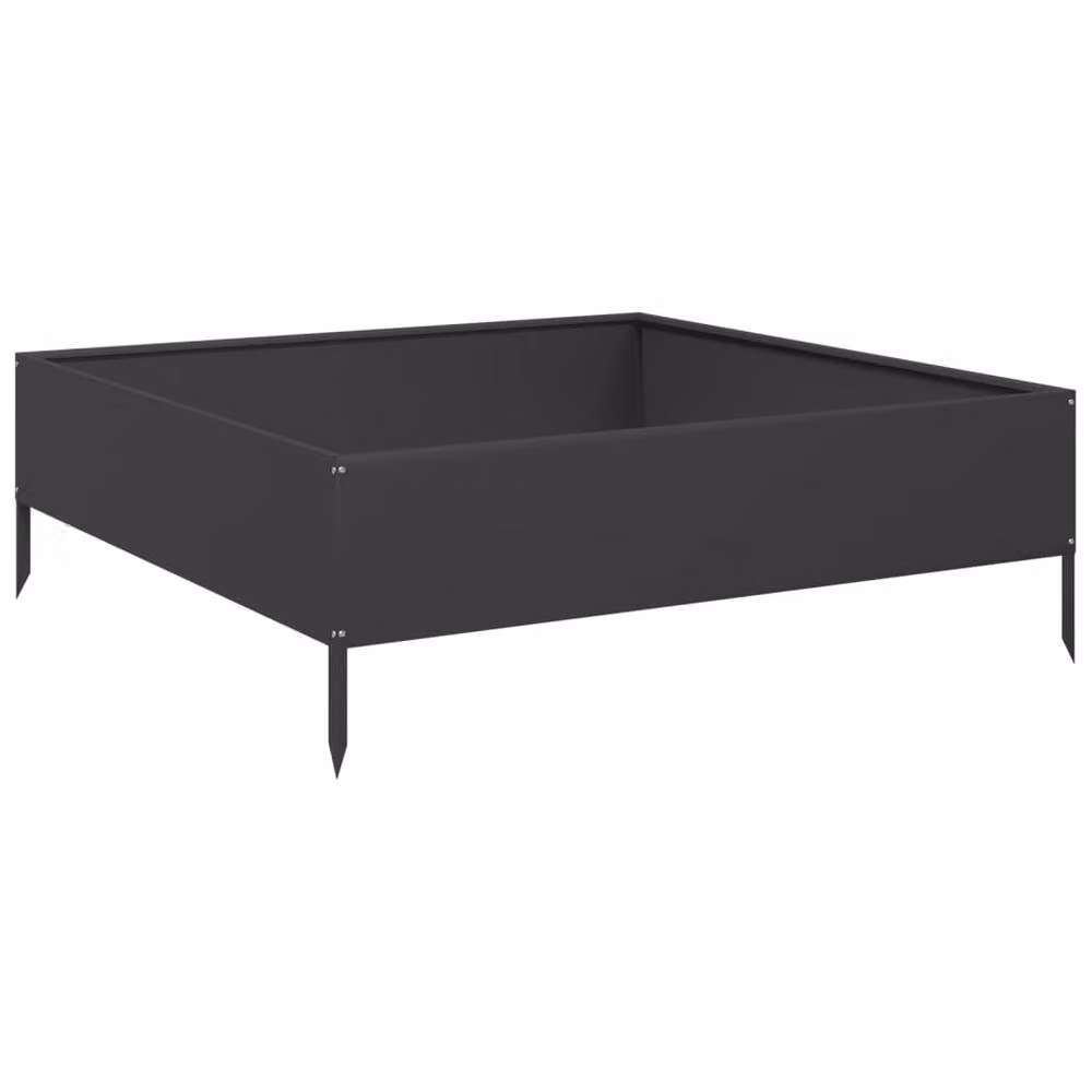 Berkfield Home Garden Black Steel Raised Bed W/D/H: 100 x 100 x 33.5 cm – 2