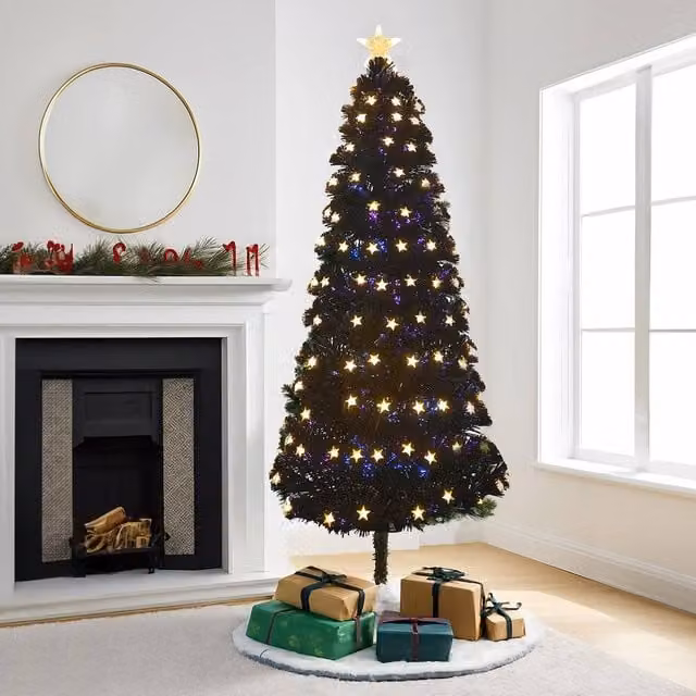Home Republic Artificial Green Christmas Tree with Warm LED Lights, W/D/H: 60 x 60 x 80 cm