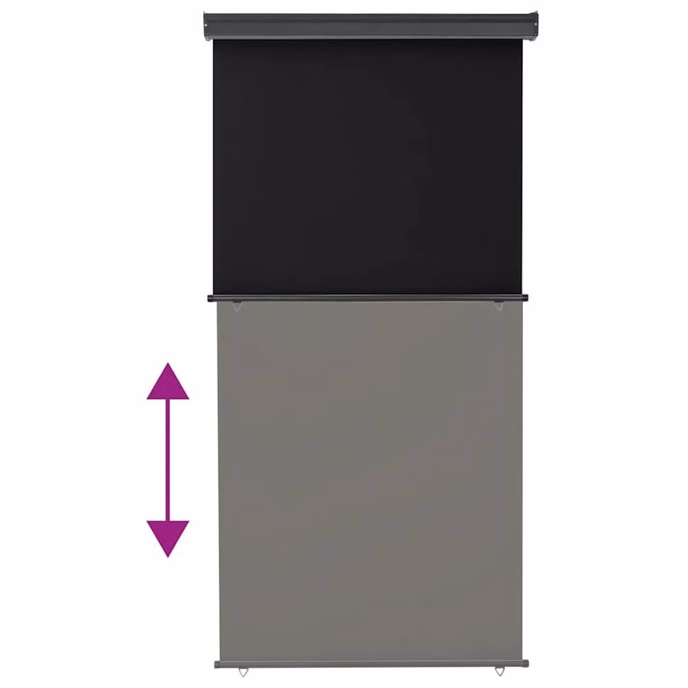 Berkfield Home Black Balcony Side Awning with Manual Pull, W: 125 cm, H: 250 cm – 3