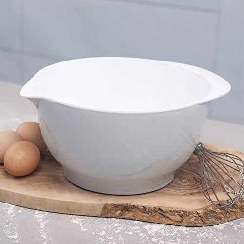 Zeal Melamine Large Non Slip Mixing Bowl with Pouring Spout, Blue and White, 4 ltr – 2