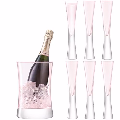 LSA International Moya Pink Champagne Flute Glass