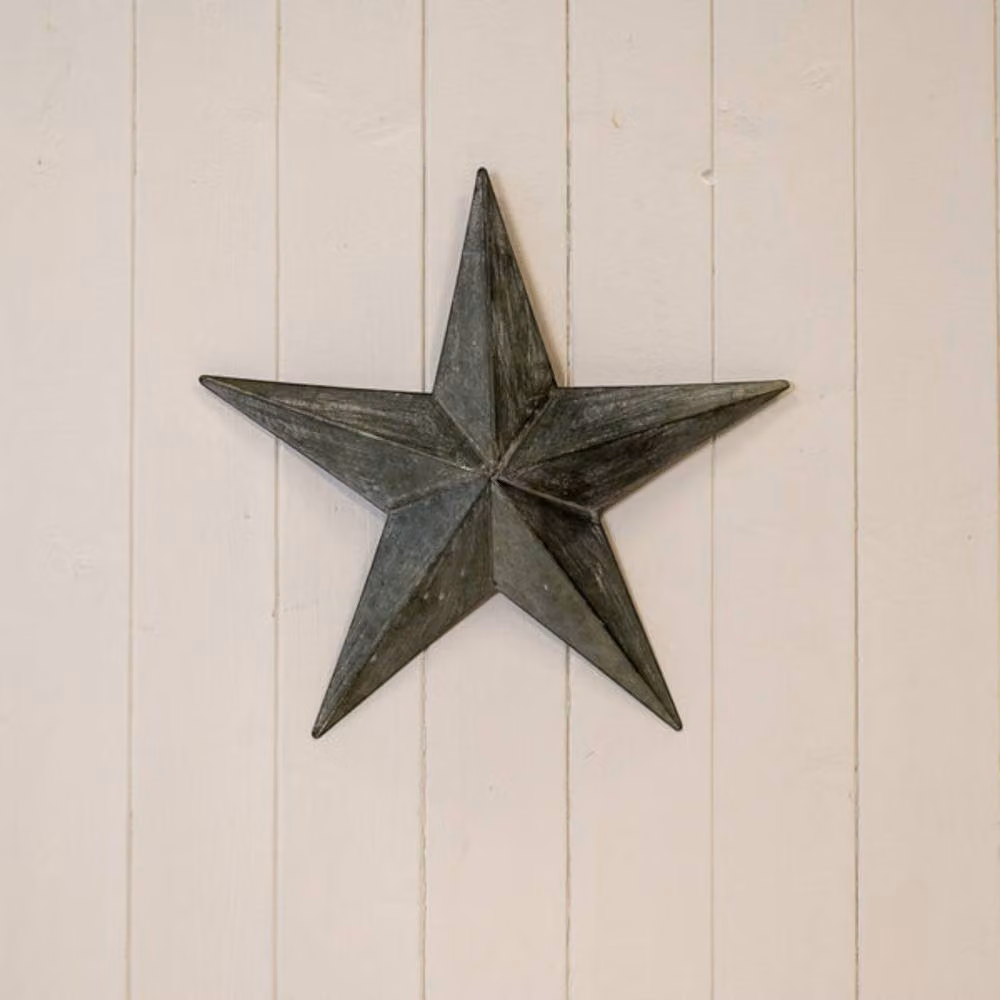 Four Candle Grey Distressed Metal Star Decoration, Height: 37 cm – 2
