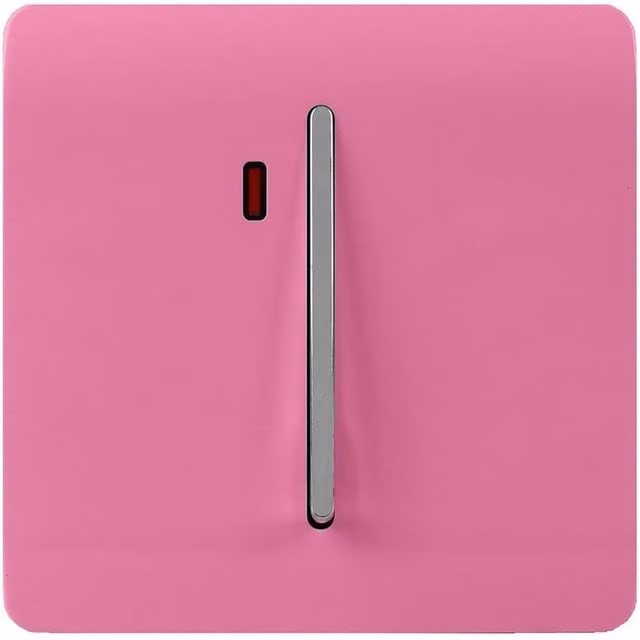 Trendi 45A Flush Cooker Switch and Neon Insert in Candy Pink and Chrome