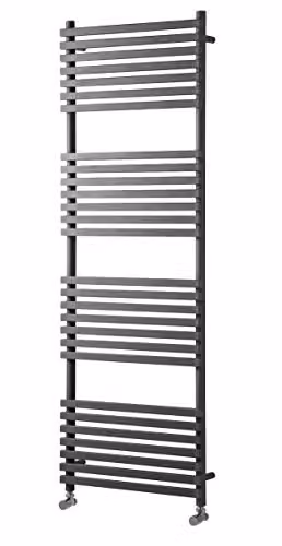 TowelRads Oxfordshire Anthracite Designer Towel Rail, W/D/H: 50.0 x 118.6 x 50.0 cm