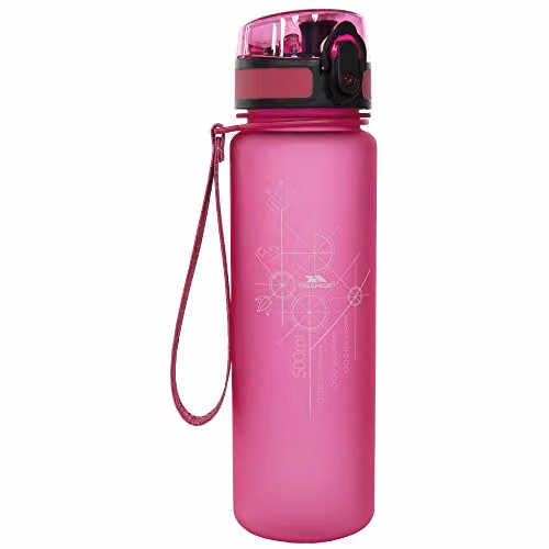 Trespass Flintlock BPA-Free Plastic Flip Sports Bottle, Pink, 1 l