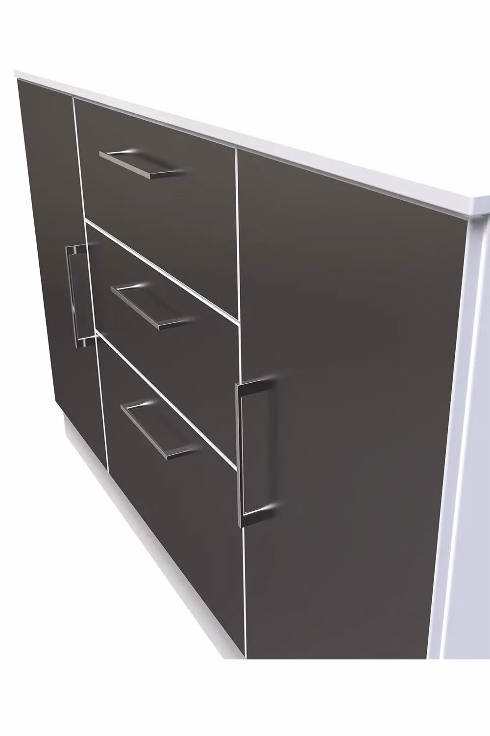 Ready Assembled 2 U Gloucester 2 Door 3 Drawer Sideboard in Mid Grey – 3
