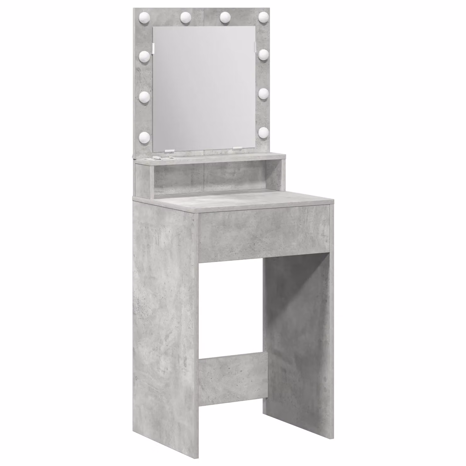 Berkfield Home Modern Dressing Table with LED Lights in Concrete Grey, W: 50 cm, D: 41 cm, H: 135 cm – 2