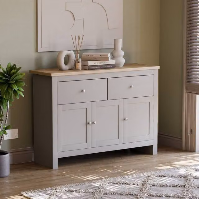 Vida Designs Arlington 2 Drawer 3 Door Sideboard in Grey – 1
