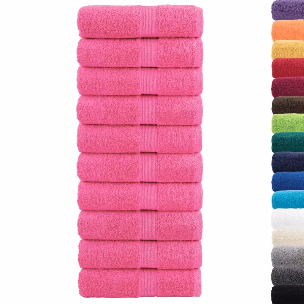 Berkfield Home SOLUND Premium Cotton Soap Towels, Pink, 10 Pack, W/D/H: 30 x 30 x 30 cm, 600 gsm – 2