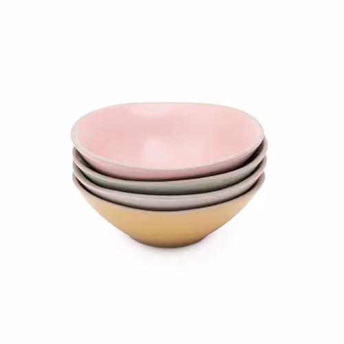 Jamie Oliver Big Love Little Bowls, Set of 4, Multicolour Stoneware Nibble Bowls, Diameter: 13.5 cm