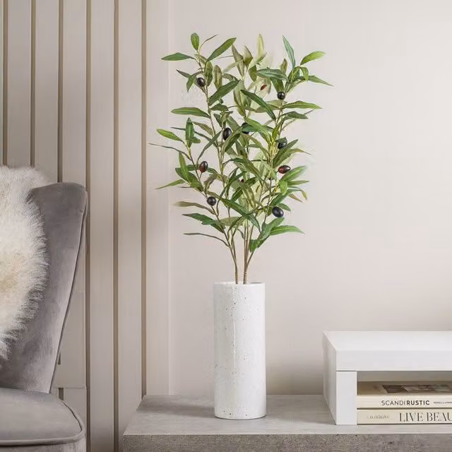 Scottish Everlastings Ltd Green Olive Branch Stem Pack of 3, Height: 86 cm