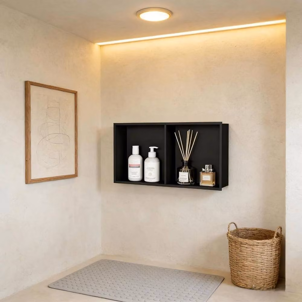 VOGREX Black Stainless Steel Waterproof Built-in Shower Niche Storage, W: 60.96 cm, H: 30.48 cm, D: 30.48 cm – 2