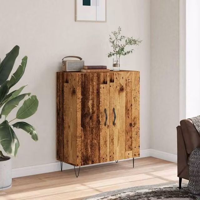 Berkfield Home Rustic Old Wood Sideboard in Brown, W/D/H: 69.5 x 34 x 90 cm – 1