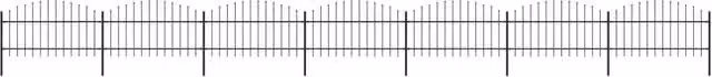 Berkfield Black Steel Spear Top Garden Fence
