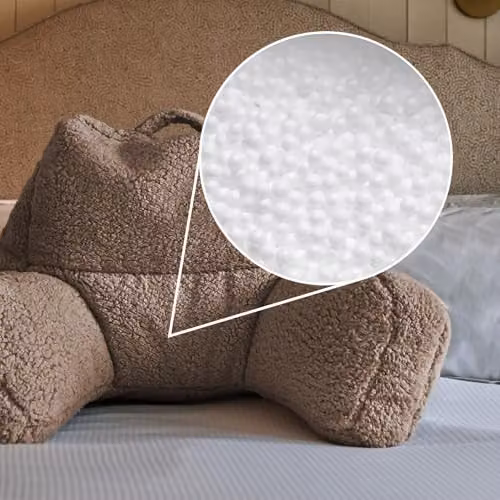 icon Brown Teddy Fleece Cuddle Reading Cushion with Microbead Filling and Carry Handle – 5