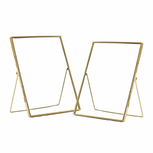 Nicola Spring Metal Photo Frames, Pack of 2, Gold, Fits 20 x 25 cm – 1