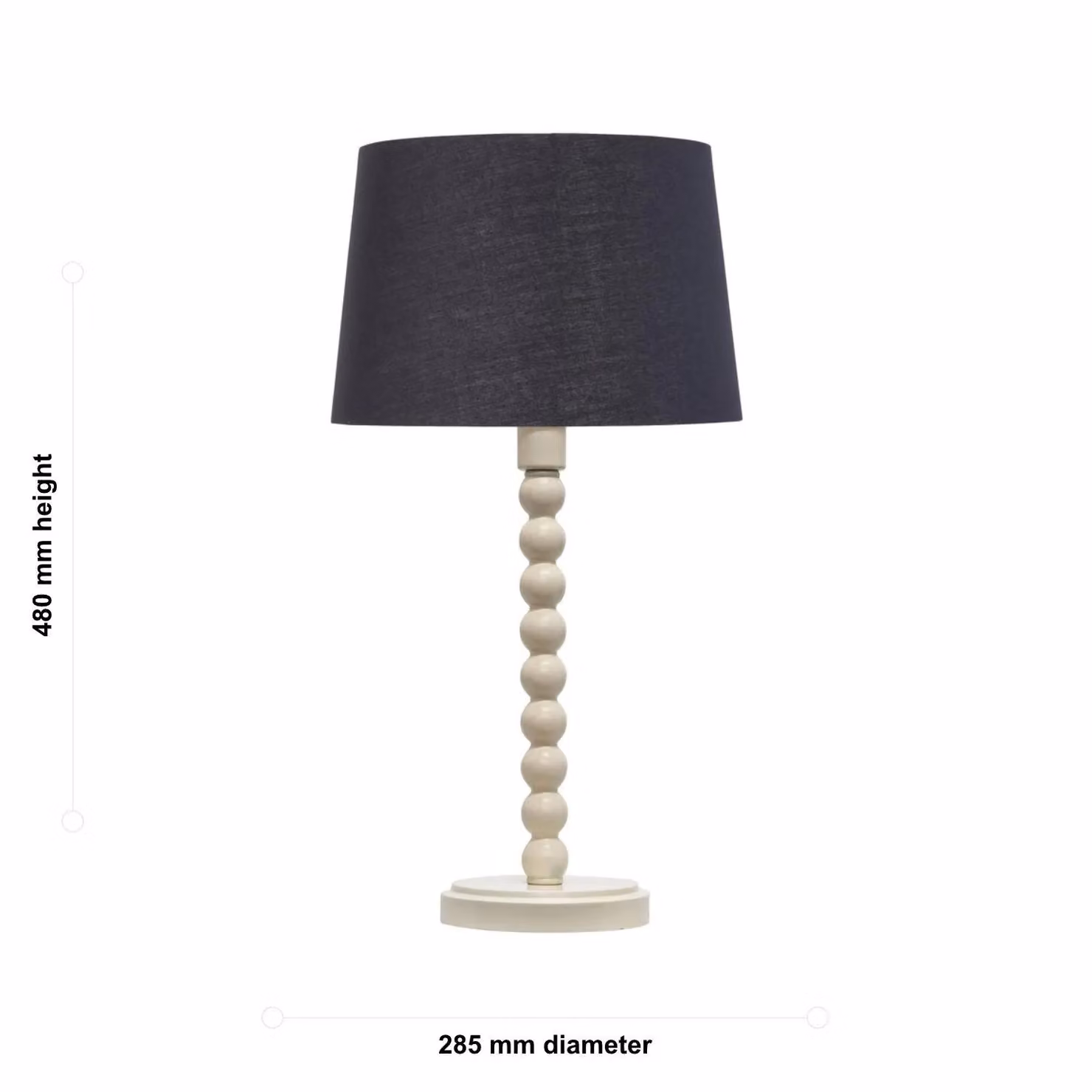 First Choice Lighting Bobbin Table Lamp in White with Black and Gold Shade – 3