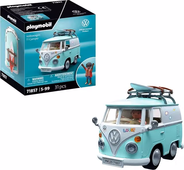 Playmobil Volkswagen T1 Camper Playset in Red and White