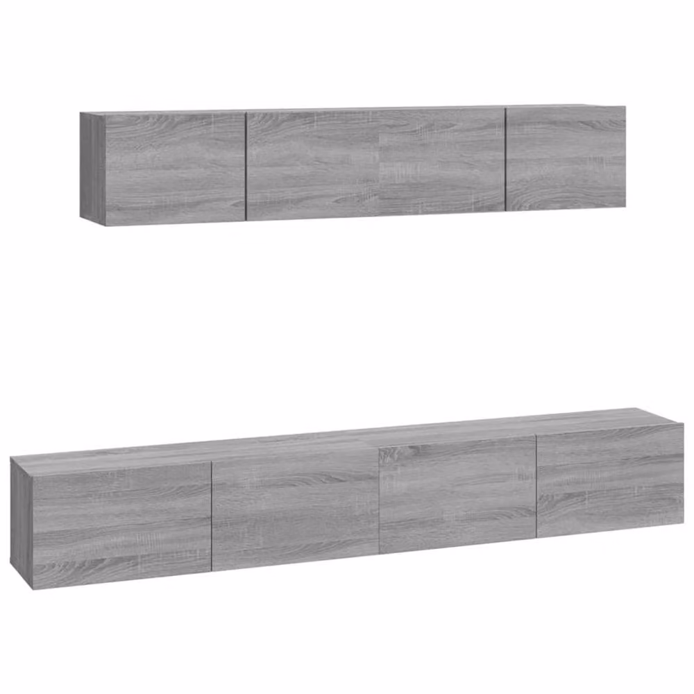 Berkfield Home Classic 4 Piece TV Cabinet Set in Grey Sonoma Matt MDF – 2