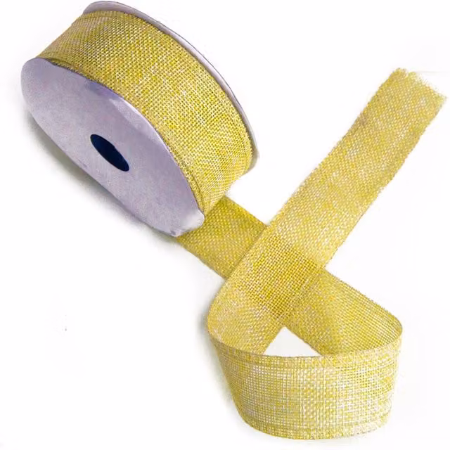 KDMK Yellow Natural Texture Ribbon for Wedding and Gift Wrap Decor