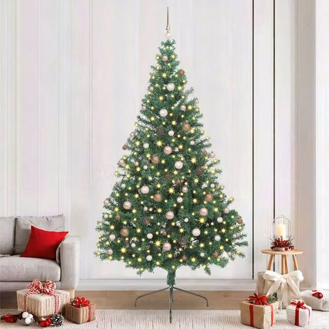 Berkfield Home Pre-lit Artificial Christmas Tree in Green, Height: 240 cm