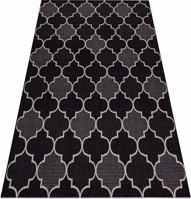 RugsX Floorlux Rectangular Rug in Black, W: 140 cm, D: 200 cm – 1