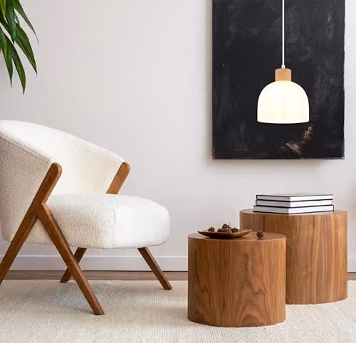 Globo Lighting Dome Pendant Light in Matt White and Brown with Opal Glass, Diameter: 20 cm, Height: 120 cm – 2