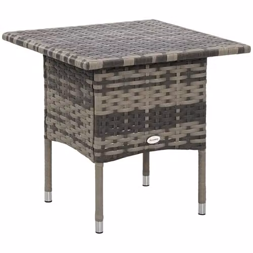 Outsunny PE Rattan Outdoor Coffee Table in Grey – 1