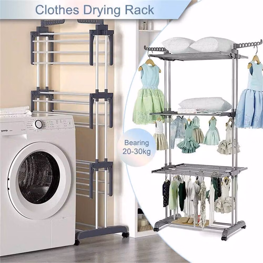 Nordara Foldable Steel Laundry Drying Rack with Wing Arms in Grey – 2