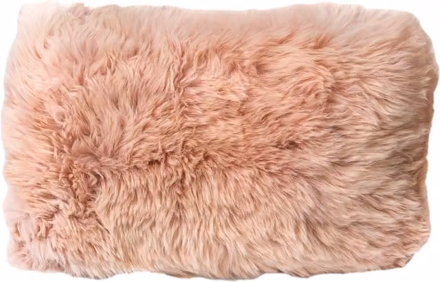 Native Natural Pink Long Hair Lambskin Sheepskin Cushion