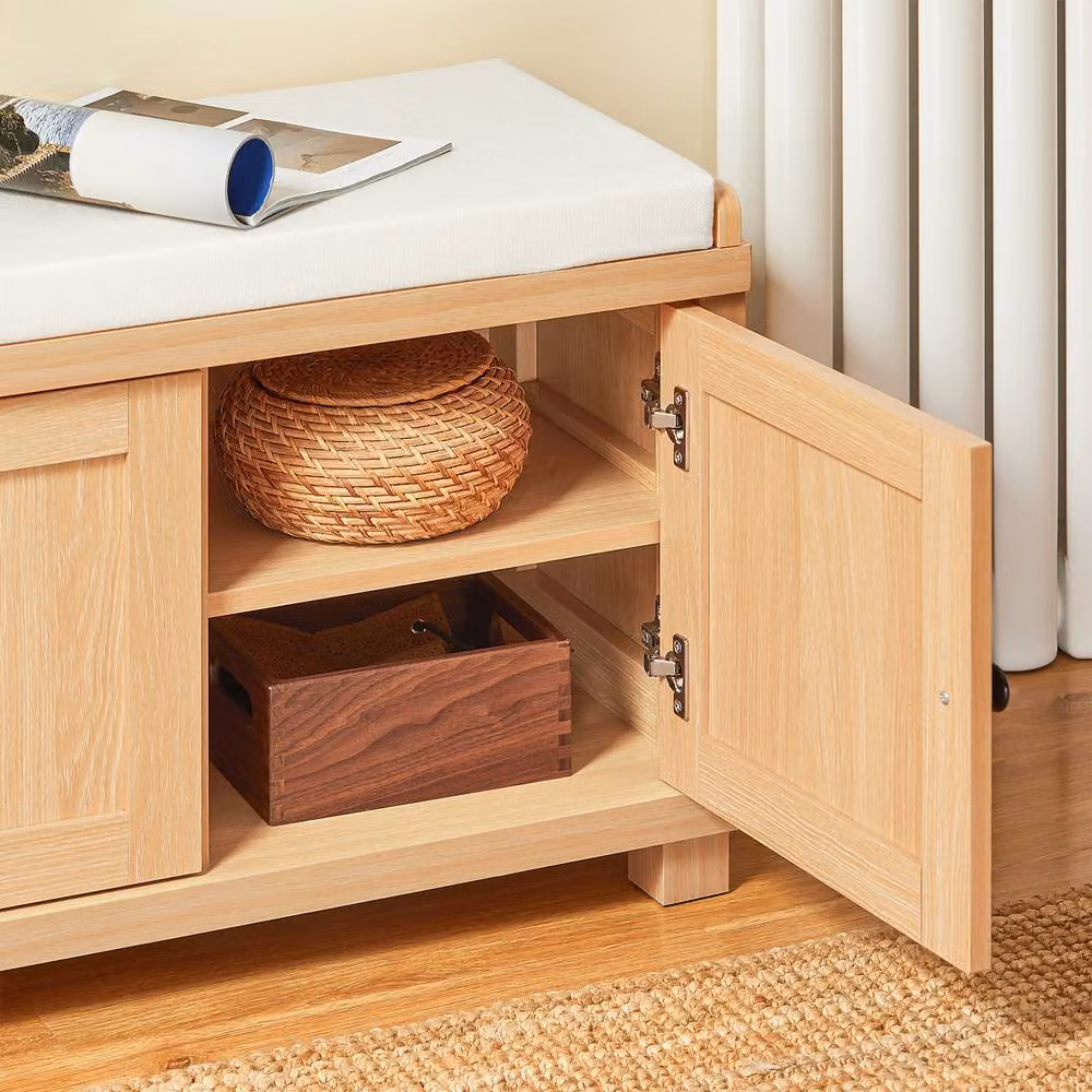 SoBuy Entrance Bench with Storage in Light Oak – 3