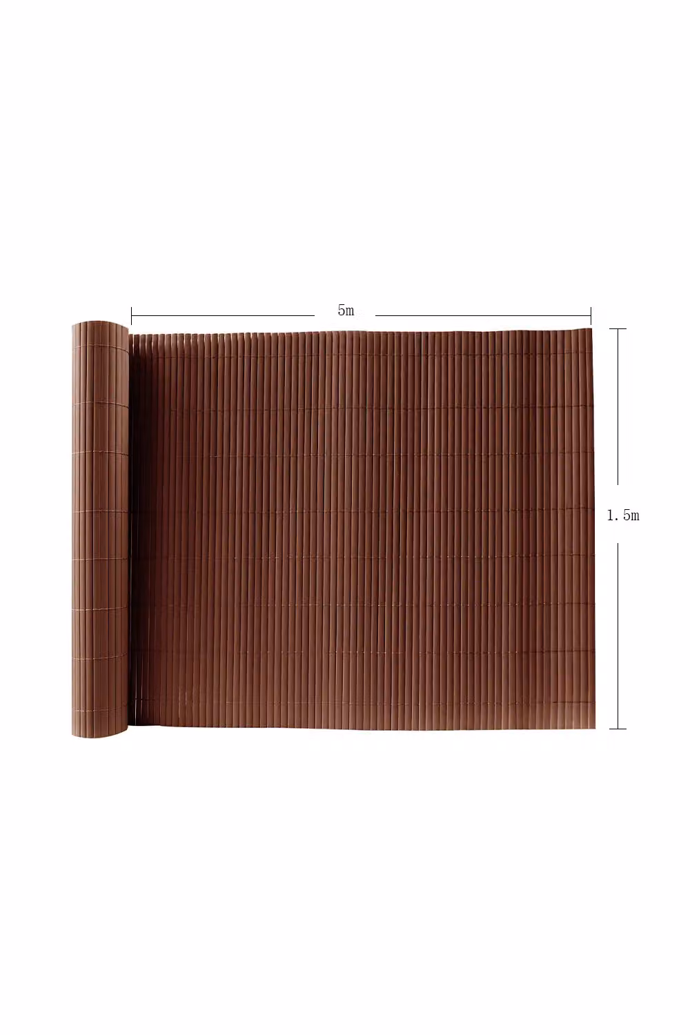 Living and Home Brown PVC Opaque Decorative Privacy Fence Mat, W: 5 m, H: 1.5 m – 2