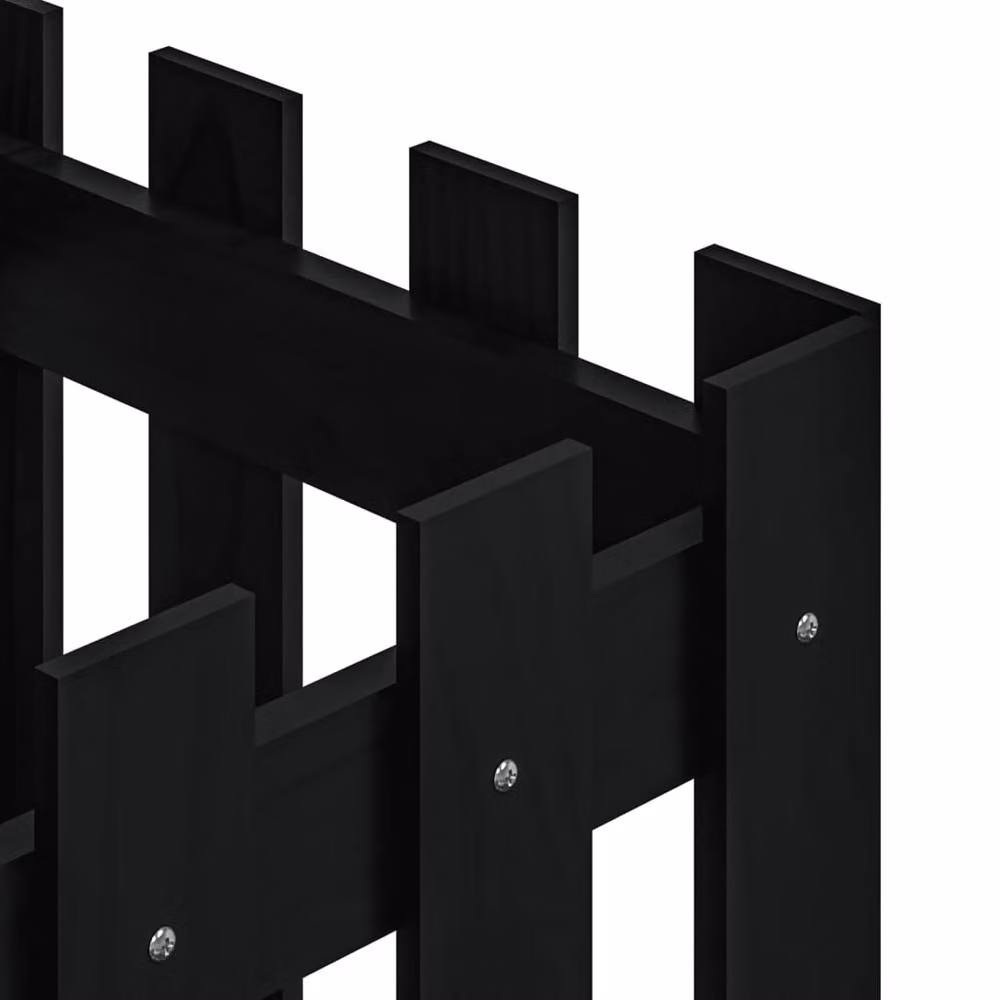 Berkfield Home Beautiful Garden Planter with Fence Design in Black, W/D/H: 40 x 40 x 40 cm – 5